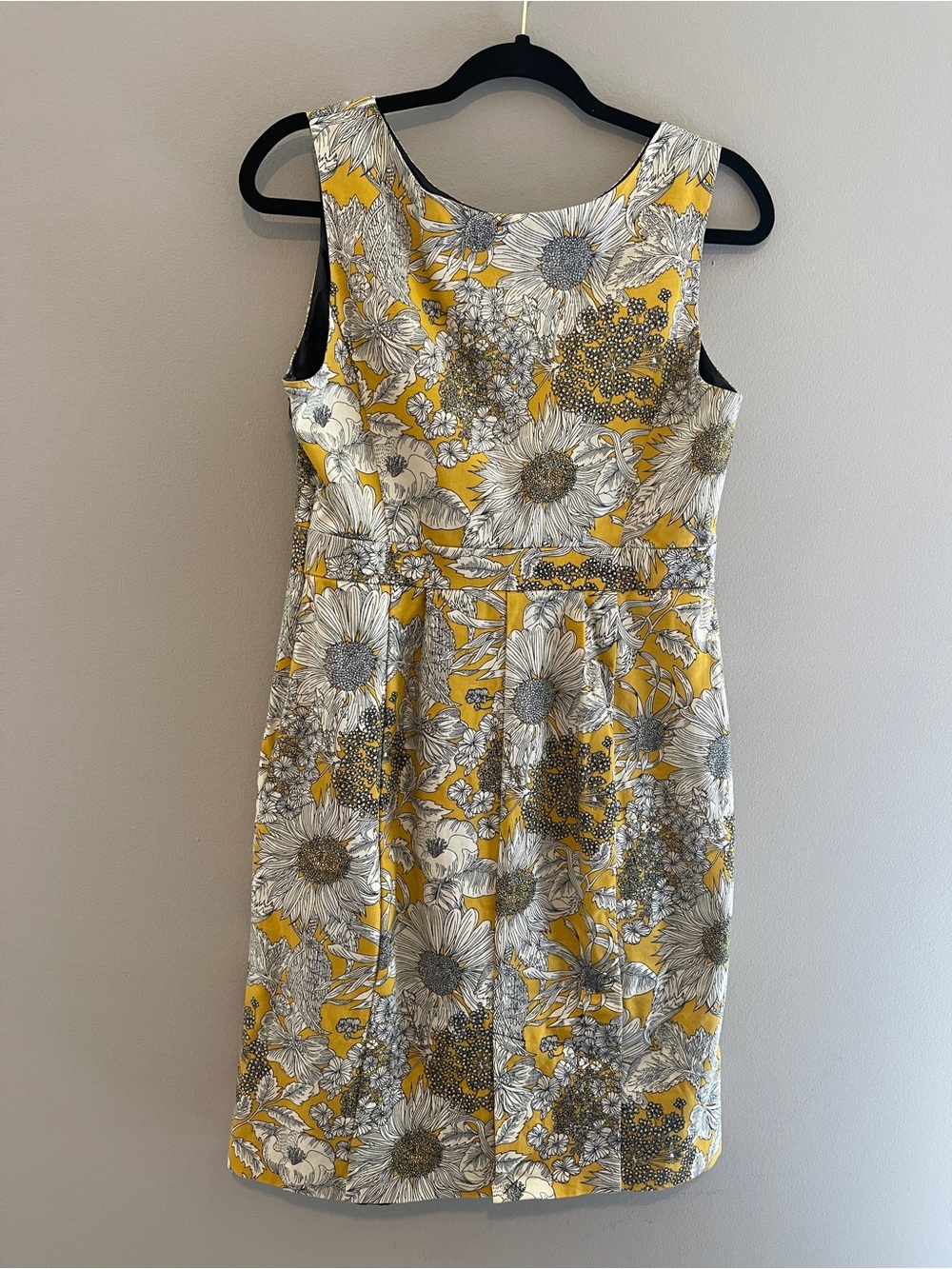 Liberty of London for Target Yellow Sunflower Sheath Sleeveless Dress Size 10